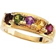 14K Yellow or White Gold Mother's Ring - 5 Stone