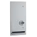 Bobrick 37063 TrimLineSeries 304 Stainless Steel Recessed 25c Single-Coin Operation Napkin/Tampon Vendor, Satin Finish, 13-7/8" Width x 28" Height