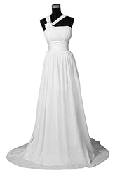 Strapless One Shoulder Pleated Chiffon 2014  Dress