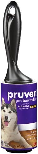 Pruven 838P-R-60 4-Inch by 31.4-Feet Pet Hair Roller with Handle, 60-Sheet