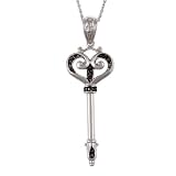 Sterling Silver 1/5ct TDW Black Diamond Key Necklace (G-H, I1-I2)