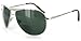 Maverick Bifocal Sunglasses with Large Aviator Design for Youthful, Stylish Men and Women (Chrome w/ Green Lens +1.50)