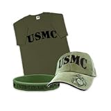 USMC Hat, T-Shirt, Wristband Combo 2XL