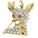 Sterling Silver Two Tone CZ Reindeer Brooch Sterling Silver Two Tone CZ Reindeer Brooch