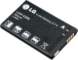 Batterie pour LG LGIP-430N Original A133, C300, GM360, GS290 Cookie Fresh, GU200, GU280, GW300, KF301, T300, T320 Li-ion 900mAh