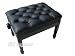 Ebony Leather Pillow Top Adjustable Artist Piano Bench