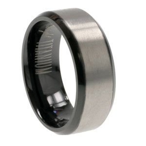 Titanium Ring with comfort fit. Width 8mm