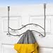 Wave Over-the-Door Double 7-Hook Rack Satin Nickel