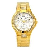 GUESS&reg; #G13537L Women's Goldtone Multi Function Bracelet Watch