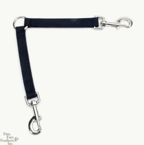 Coastal Pet Nylon Leash Coupler for Walking Two Dogs (Black, 18 Inch L x 5/8 Inch W)