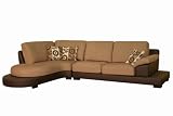 Baxton Studio Francesco Elegant Sofa Lounge Set, Dark Brown/Mocha
