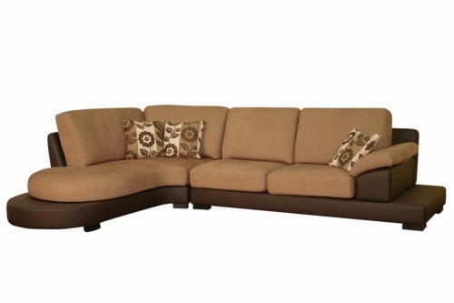 Baxton Studio Francesco Elegant Sofa Lounge Set, Dark Brown/Mocha
