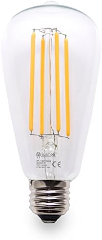 AriusTek S21 5W Vintage Edison LED Filament Light Bulb Warm 2200K, Dimmable, 40-watt Equivalent, ST64, 3 Pack