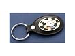 Dale Earnhardt Sr. Checkered Pewter Leather Keychain