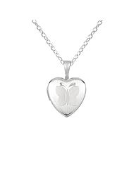 Sterling silver Heart Shaped Locket w/ Butterfly Necklace