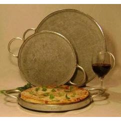 Temperature Ware Large Pizza Stone Stainless Steel Finish by Temperature Ware