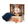 Picnic Time Discovery Vintage Suitcase Style Picnic Case w/ Service For 2 (Natural Canvas)