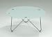 Round coffee table, in white tempered glass with 3 light chrome tubes - Dim 80 x 80 x 36 cm, Weight 13 kgs