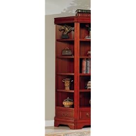 Louis Phillip Corner Bookcase In Cherry Finish