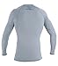 O'Neill Men's Basic Skins UPF 50+ Long Sleeve Rash Guard, Fog Blue, Large