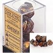 Chessex Dice: Polyhedral 7-Die Lustrous Dice Set - Gold w/silver