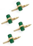 14K Gold and Malachite Tuxedo Shirt Stud Set
