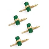 14K Gold and Malachite Tuxedo Shirt Stud Set