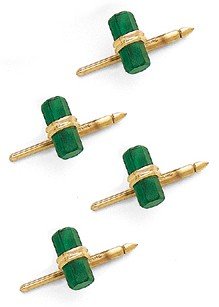 14K Gold and Malachite Tuxedo Shirt Stud Set