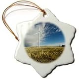 Wind Turbine - 3 Inch Snowflake Porcelain Ornament