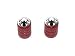 Spider Black - Spiderman - Motorcycle Bike Bicycle - Tire Rim Valve Stem Caps - Red