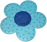 Produkt-Bild: Duscheinlage Duschmatte Badematte Wanneneinlage rund Blumen blau Dusche Einlage Sicherheitsmatte anti rutsch