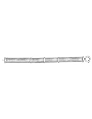 Silver 7.5" Rhodium Finish 12.2mm Shiny Fancy Flat