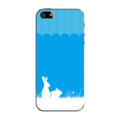 ２匹のうさぎ TYPE2 ウサギ 【スカイブルー】 / iPhone5ケース【iphone5 ケース カバー】【スマホケース】【スマートフォン ケース】