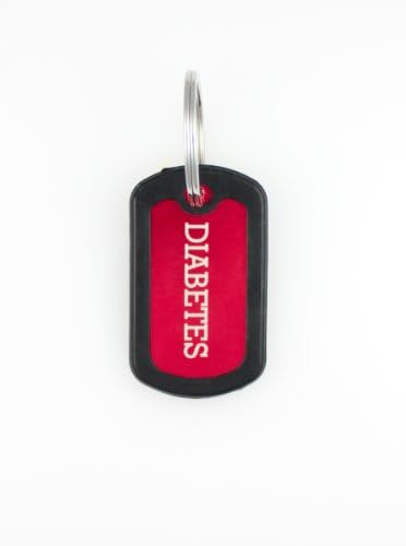Red Diabetes Dog Tag Keychain