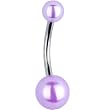 Purple Faux Pearl Belly Ring