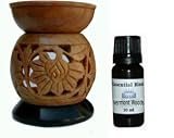 Floral Round Aromatherapy Oil Burner Diffuser with Vermont Woods Essential Oil