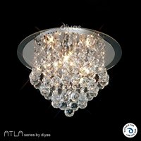 Atla Kronleuchter Decke 4 Light - Chrom Kristall-Leuchte für niedrige