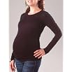 A Pea in the Pod Collection: Velvet Long Sleeve Crew Neck Lightweight Maternity Top