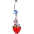 Strawberry Shortcake Strawberry Solar Blue Gem Dangle Belly Ring