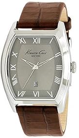 Kenneth Cole #KC1789 Men's Brown Leather Strap Black Dial Dress Watch