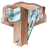 Rockler Folding Card Table Leg Bracket, Nickel Plated
