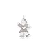 14k White Gold Girl Dress Heart Love Charm Pendant