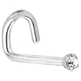 Platinum 1.5mm Genuine Diamond Left Nostril Screw - 20 Gauge