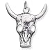 Sterling Silver Antiqued Cow Skull Pendant