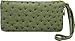 Femina Ostrich Embossed Zipper Clutch Wallet Handbag with Wristlet and a NutriChart
