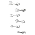 Silver Solitaire 3-piece Earring Set
