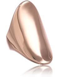 Ladys 18kt Rose Gold Plated Stainless Steel  Oval Shaped Fashion Ring, Size 9