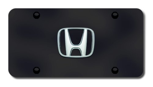 Honda 3D Logo on Black Steel License Plate On Sale