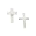 14K White Gold Children's Cross Earrings