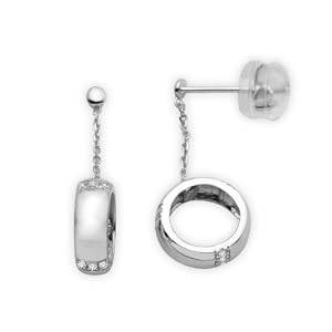 Miore - MP9104E - Boucles d'Oreilles Pendantes Femme - Or Blanc 375/1000 (9 carats) 1.11 gr - Diamant